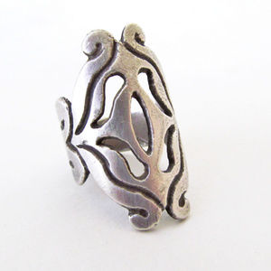 Vintage Sterling Silver Scroll Ring